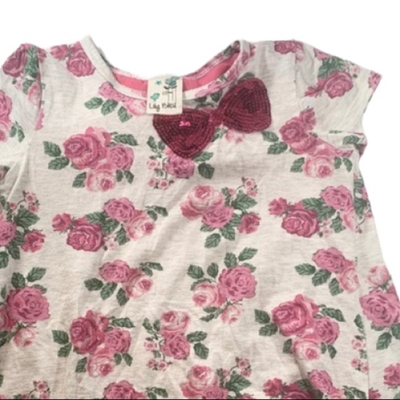 Lily Bleu | Floral Blouse Bow Sequin Open Back Layer Pink - Picture 2 of 7